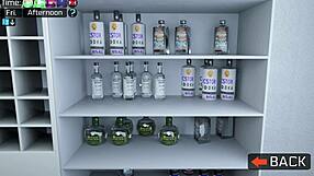 Milf licks pussy in cowgirl then swallows cum in office