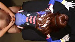 Overwatch cosplay - tiny d va moans on super thick cock?