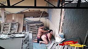 I fucked my sister-in-law on the terrace in the open air.