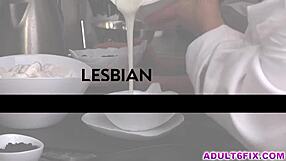 Kitchen fun with three gorgeous lesbian teens and toys