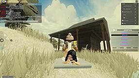 Latina whore bends over for deepthroat and doggystyle in Roblox porn