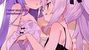 Azur Lane Feet Hentai Jerk Off Instructions with Pantyhose Roleplay