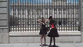 Spanish slave hints at public humiliation by dominant mistress.