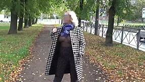 Nylon Big Boobs Milf Walks Outdoors In See Through Outfit For Solo Amateurs