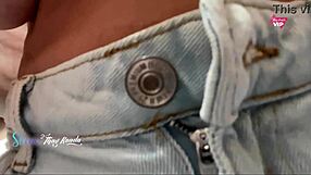 hot wife flashes big tits while shopping outdoors