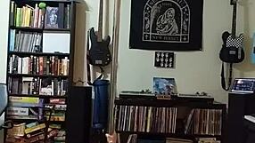 Black milf strips in skirt and heels.