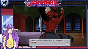 Redhead teen 18+ with big tits and ass plays a sexy game