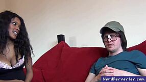 Black Booty Girl Strips and Blows Intensely