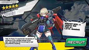 Secretary dominated in hentai game, pussy overflowing