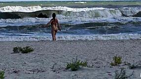 Public beach sex with big dick and big ass