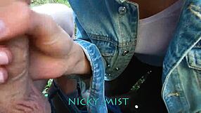 Bold Cumshot in Stepsister's Mouths in Public