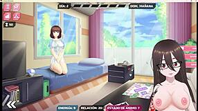 Intense emo babe with big tits in memory game.