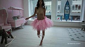 Sveta’s pink ballerina dress dance is so hot it is almost softcore porn