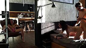 i caught my couple having threesome sex behind the wall