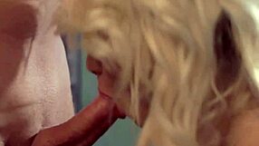 milf babe gags on cock during choking blowjob until facial