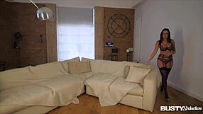 Busty seduction emma green masturbates in stunning solo pussy fingering vid