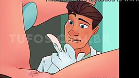 Young girl excited during first gynecologist visit with handsome doctor