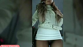 Deep Evening - Russian Jeny Smith Strolls Public in See-Through Tights