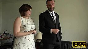 Chubby British woman in a submissive role