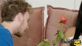 Gentleman’s bout turns wild on the sofa with a big cock surprise