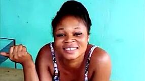 A Congolese prostitute with a big ass is giving a deep blow job to a black man with a big dick