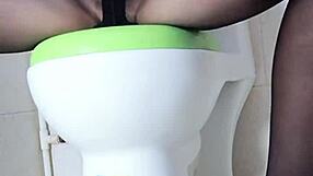 i watch asian brunette masturbate with vibrator in toilet, so sexy
