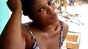 congolese big ass hooker licks fat black cock slowly in close up