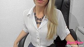 Blonde Sexy Jerk Off Instructions From Boss
