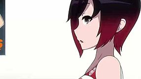 Rose relaxes after her intense workout in the anime style