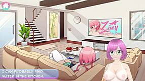 zoey and horny roommates clash in wild anime game