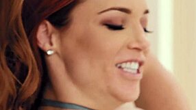 Redheaded step-cousins enjoy a threesome and engage in scissoring during a reunion