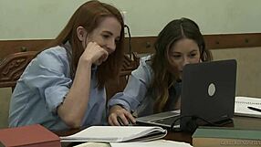 Hot shyla jennings and jackie marie engage in lesbian teen pussy licking