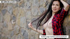 Czech Teen Shows Tits In Solo Masturbation!