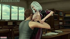 Damn, this cute 3D librarian tastes so sweet in episode 1 action!