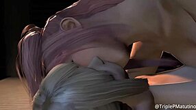 3D animated hentai with lesbian yuri kissing scenes