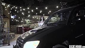 Slutty latina babe offers petite body for monster cock sucking.