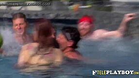 sexy amateur swinger couple joins wild mansion orgy