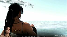 Lora Croft banged by huge dick monsters on enchanted island