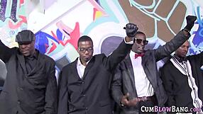 slender teen in blowbang action