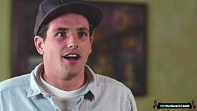 Masseuse with natural tits gives blowjob