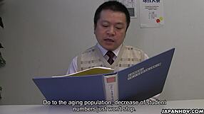 japanese student sayaka aishiro boldly sucks her professor's cock uncensored