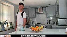 Stepson massages stepdad's areas with kendrick and james