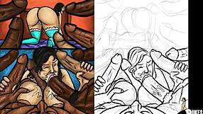 Latin milf sucks huge black dicks!