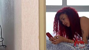 Muscular Dark Guy Destroys Skinny Redhead Venezuelan In Bed