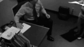 Just business? Watch this blonde give a sneaky blowjob on hidden cam.