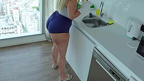 Latina Big Ass Stepsister Teasing Stepbrother in Kitchen Until Wild Fuck
