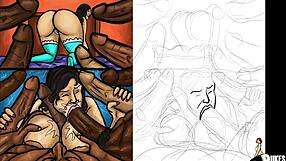 Latin milf sucks huge black dicks!