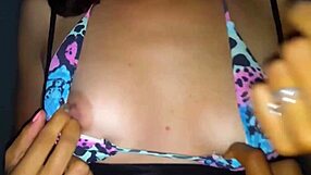 Latina teen neighbor begs for monster cock on pool stairs