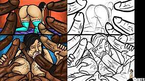 Latin milf sucks huge black dicks!