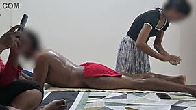 Two girls provide detailed handjob and sensual massage in relaxing spa with anime hentai style